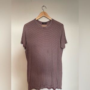One size, Brandy Melville maroon and white striped tunic.